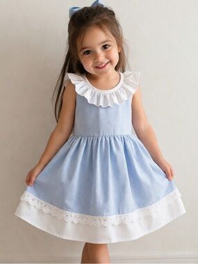 Tahari Baby Dress Size 12-18M Blue